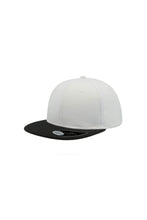 Load image into Gallery viewer, Snap Back Flat Visor 6 Panel Cap - White/Black