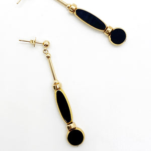 Black & Gold Art Deco Earrings