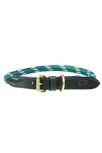 Load image into Gallery viewer, Weatherbeeta Rope Leather Dog Collar (Hunter Green/Brown) (S)