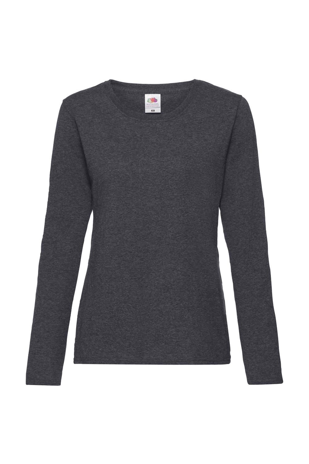 Fruit Of The Loom Ladies Lady-Fit Valueweight Long Sleeve T-Shirt (Dark Heather)