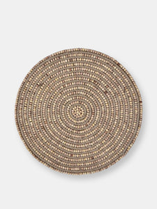 Jute & Wooden Beads Embroidered Placemat