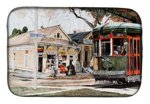 14 in x 21 in New Orleans Street Car Dish Drying Mat