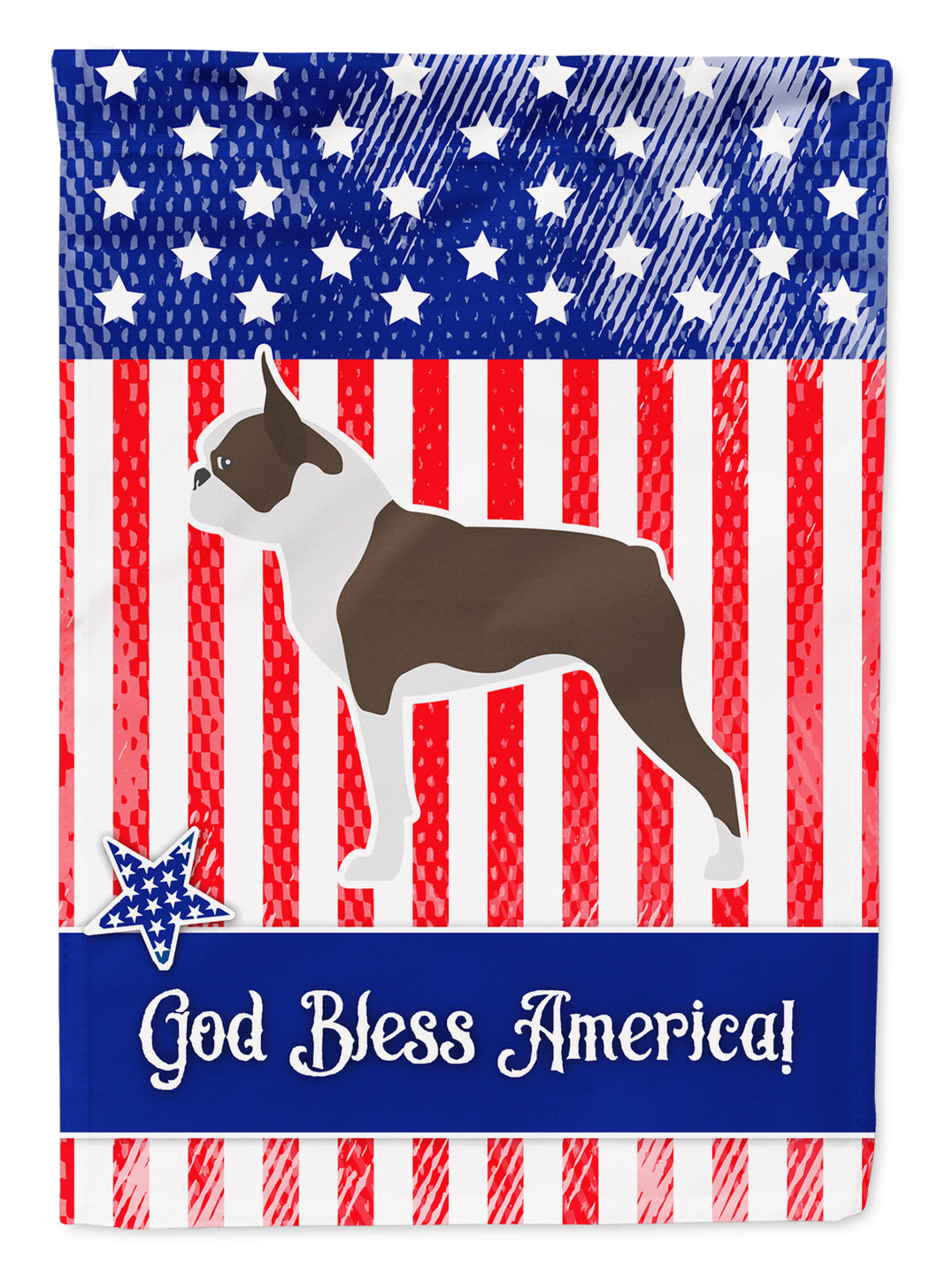 11 x 15 1/2 in. Polyester USA Patriotic Boston Terrier Garden Flag 2-Sided 2-Ply