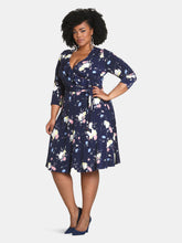 Load image into Gallery viewer, Felicity 3/4 Sleeve Wrap Dress (Curve)