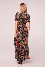 Load image into Gallery viewer, Lamia Black Floral Wrap Maxi Dress