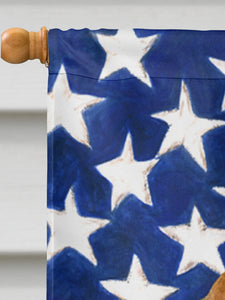 28 x 40 in. Polyester USA American Flag with Dachshund Flag Canvas House Size 2-Sided Heavyweight