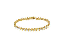 Load image into Gallery viewer, 2 Micron 14KT Yellow Gold Plated Sterling Silver Diamond Link Bracelet