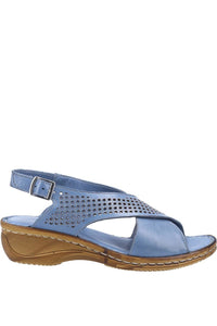 Womens/Ladies Judith Open Toe Leather Sandals - Blue
