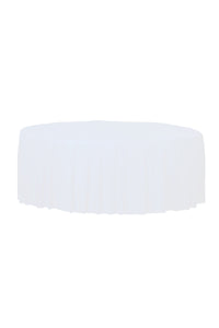 Amscan Round Plastic Tablecover (Pack Of 12) (Frosty White) (84 Inch)