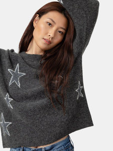 Rails Virgo Sweater In Charcoal White Stars