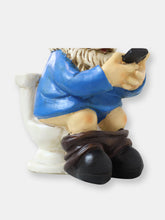 Load image into Gallery viewer, Sunnydaze Cody Reading a Phone on the Throne Outdoor Garden Gnome - 9.5 in