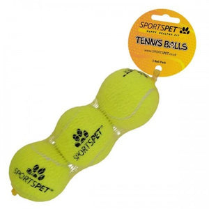 Sportspet Tennis Ball (Pack Of 3) (Yellow) (M)
