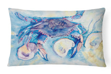 Load image into Gallery viewer, 12 in x 16 in  Outdoor Throw Pillow Crab and oyster Canvas Fabric Decorative Pillow