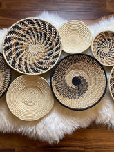 Load image into Gallery viewer, Moon’s Set of 7 African Baskets 12” Wall Baskets Set