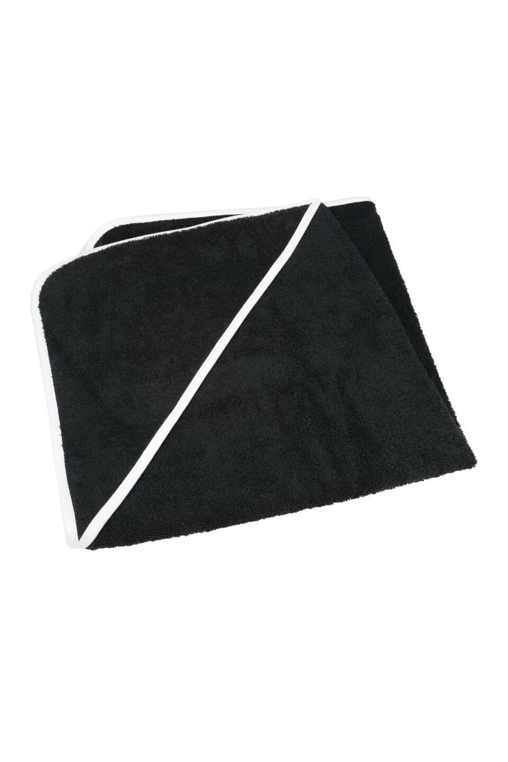 A&R Towels Baby/Toddler Babiezz Medium Hooded Towel (Black/White) (One Size)