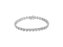 Load image into Gallery viewer, .925 Sterling Silver 1.0 Cttw Diamond Miracle-Set X-Link 7&quot; Tennis Bracelet