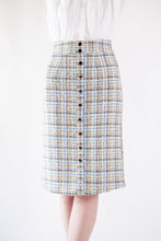Load image into Gallery viewer, Luxe Plaid Tweed Pencil Skirt