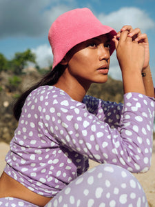 Florette Crochet Bucket Hat In Pink