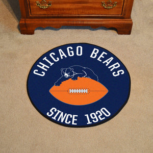 Chicago Bears Roundel Rug NFL Retro Logo, Bear on Ball Logo