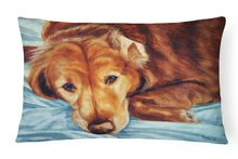 Load image into Gallery viewer, 12 in x 16 in  Outdoor Throw Pillow Golden Retriever by Tanya and Craig Amberson Canvas Fabric Decorative Pillow