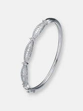 Load image into Gallery viewer, .925 Sterling Silver Cubic Zirconia Oval Bangle Bracelet