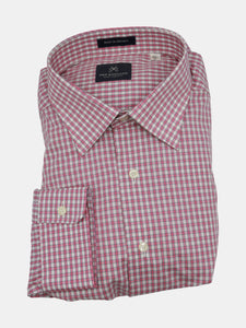 New England Shirt Company Men's Pink/White Checkered Dress
