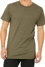 Load image into Gallery viewer, Bella + Canvas Mens Long Body Urban T-Shirt (Heather Olive)