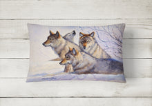 Load image into Gallery viewer, 12 in x 16 in  Outdoor Throw Pillow Wolves by Mollie Field Canvas Fabric Decorative Pillow