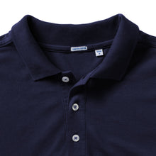 Load image into Gallery viewer, Russell Mens Stretch Short Sleeve Polo Shirt (French Navy)