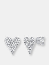 Load image into Gallery viewer, Elongated Pave Heart Studs