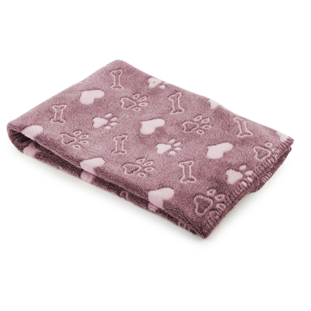 Ancol Pet Products Sleepy Paws Dog And Cat Patterned Blanket (Pink) (One Size)