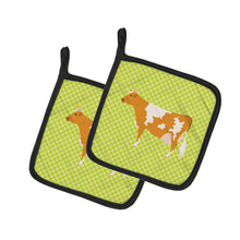 Load image into Gallery viewer, Guernsey Cow  Green Pair of Pot Holders