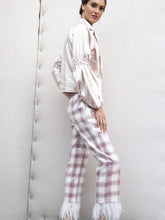 Load image into Gallery viewer, Brenda Feathered Plaid Pants