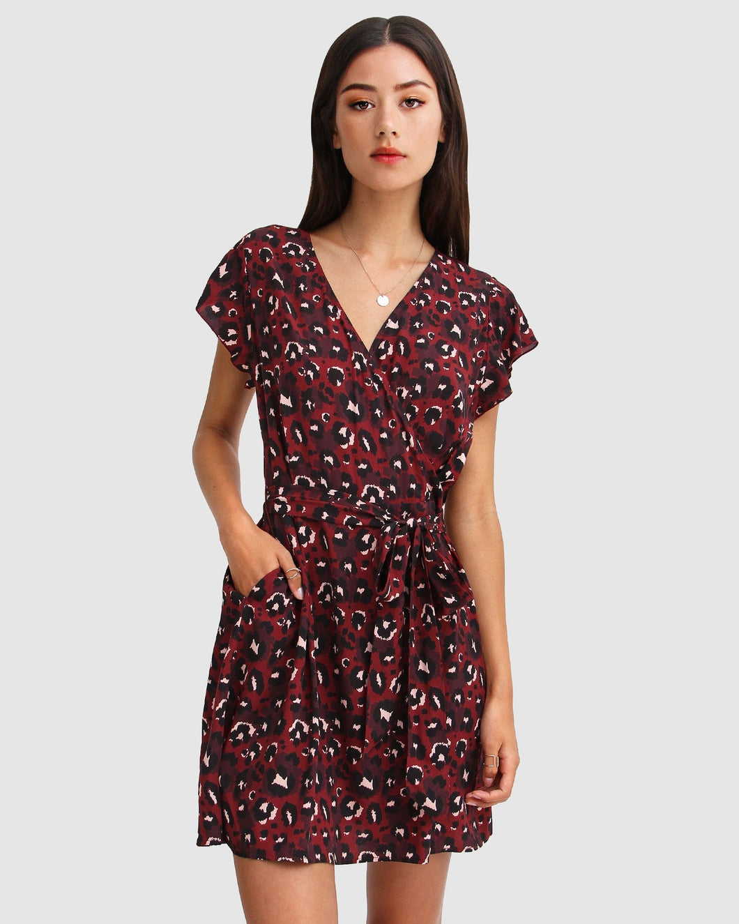 I'm The Star Wrap Dress - Burgundy