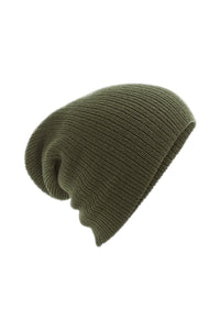 Heavy Gauge Slouch Beanie - Olive Green