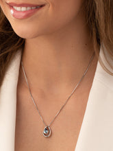 Load image into Gallery viewer, London Blue Topaz Sterling Silver Wave Pendant Necklace