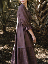 Load image into Gallery viewer, Lennox Dress in Antique Plum Linen