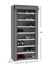 Load image into Gallery viewer, 8  Tier Portable Polyester Shoe Closet, Grey