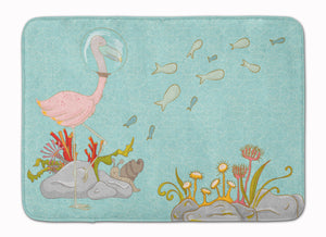 19 in x 27 in Flamingo Underwater Machine Washable Memory Foam Mat