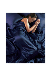 Satin Duvet Set Queen (UK - King) - Navy