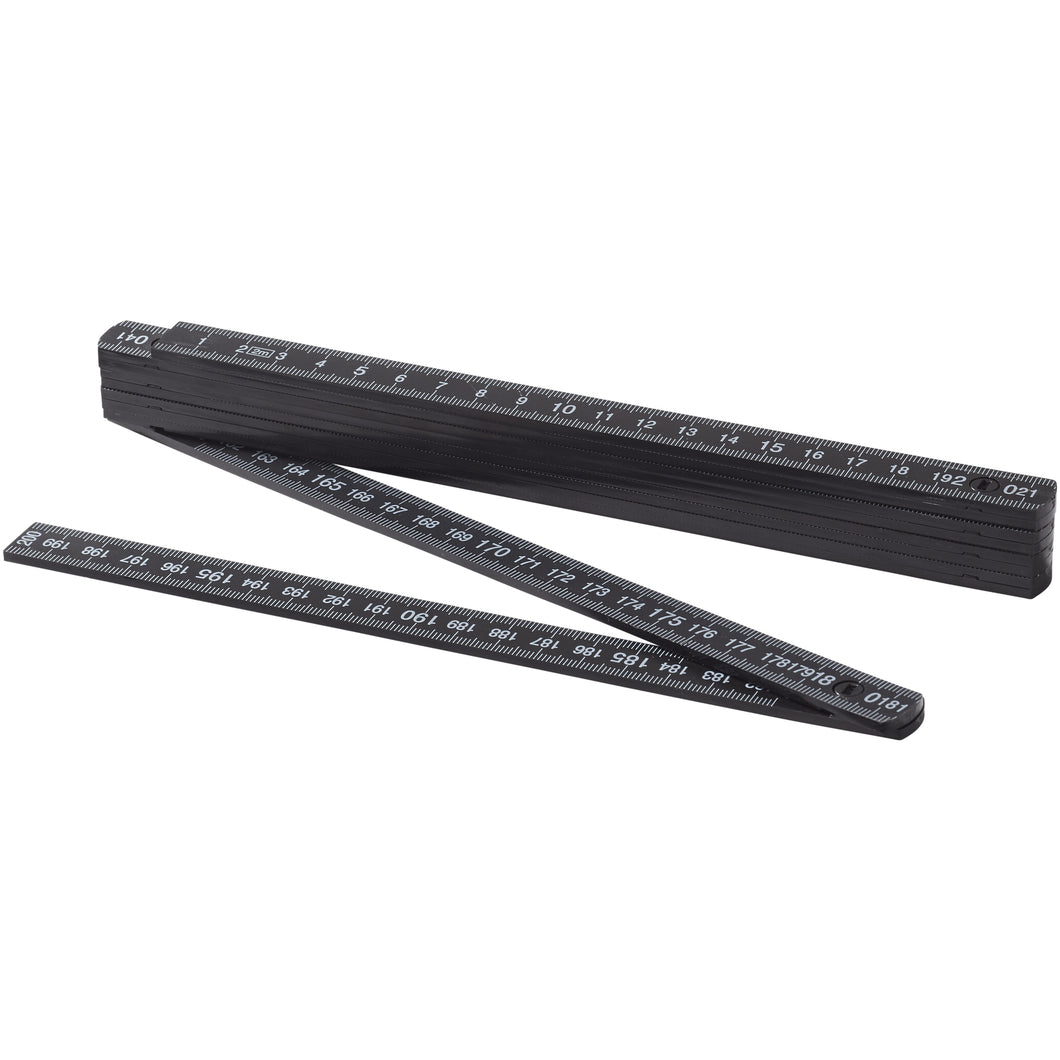 Bullet Monty 2M Foldable Ruler (Solid Black) (9.2 x 0.4 x 1.1 inches)
