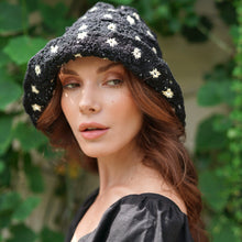 Load image into Gallery viewer, Flora Crochet Hat, In Black