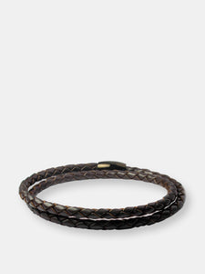 Men Leather Double Wrap Bracelet
