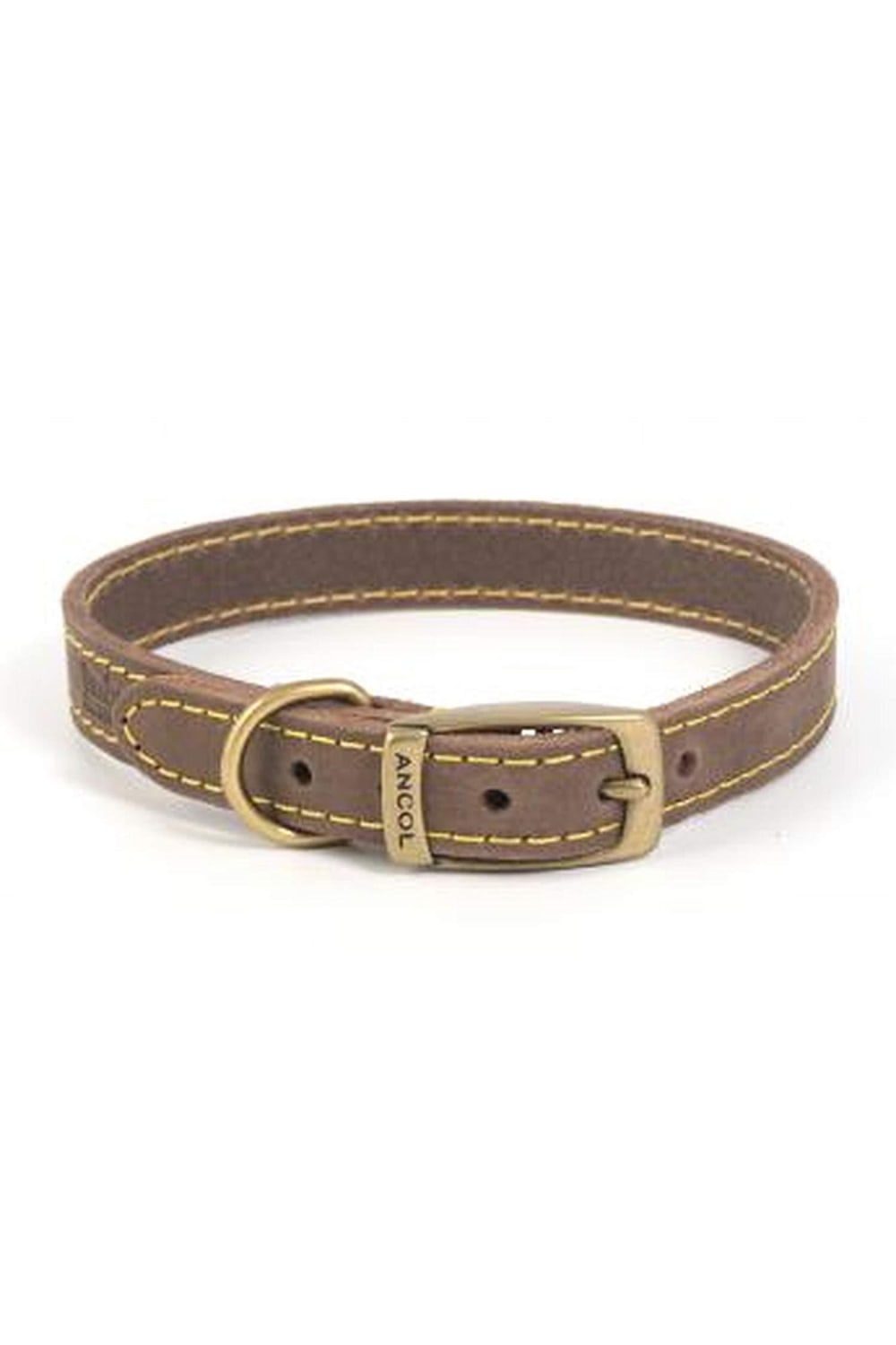 Ancol Timberwolf Leather Dog Collar (Sable) (15.8in)