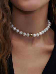 Classic Pearl Choker - Gold