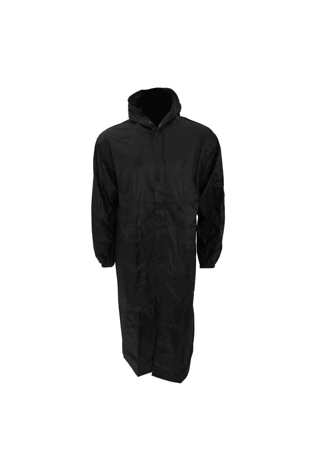 Mens Long Length Waterproof Hooded Coat/Jacket - Black