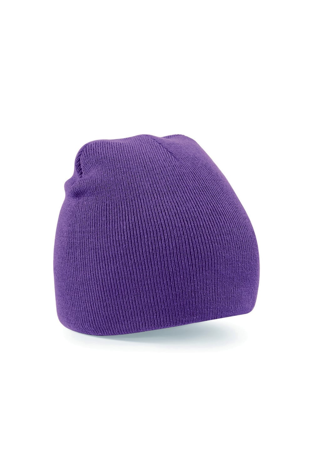 Beechfield Plain Basic Knitted Winter Beanie Hat (Purple)