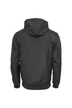 Load image into Gallery viewer, Build Your Brand Mens Zip Up Wind Runner Jacket (Black/Black)