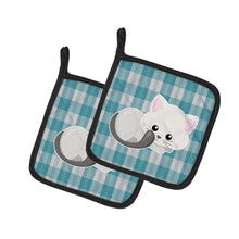 Load image into Gallery viewer, White Kitten Pair of Pot Holders