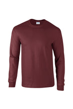 Load image into Gallery viewer, Gildan Mens Plain Crew Neck Ultra Cotton Long Sleeve T-Shirt (Maroon)